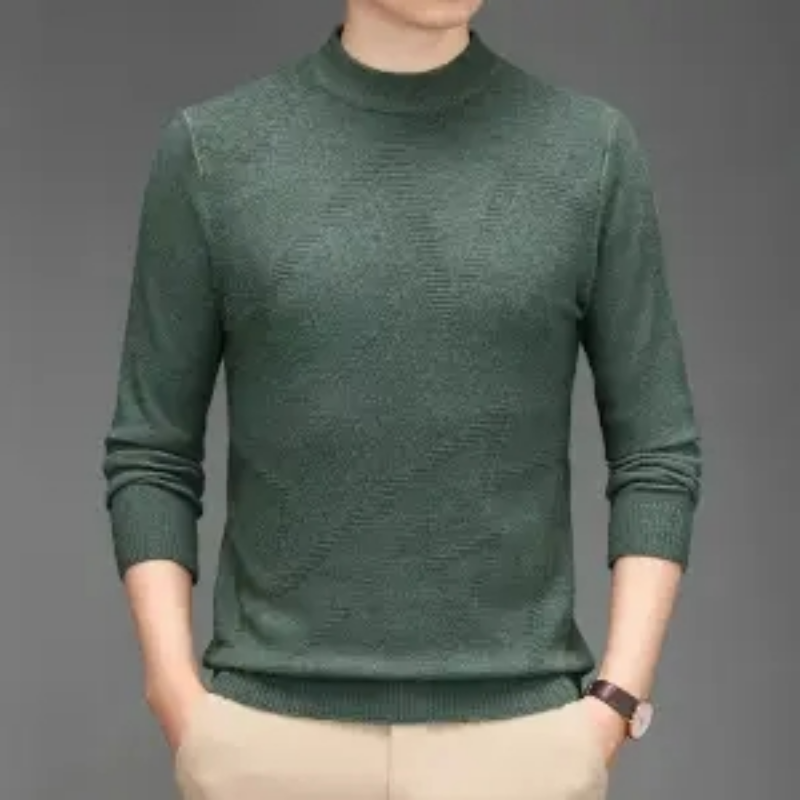 Suéteres de punto de manga larga para hombre, Tops de moda coreana informales Vintage, parte inferior básica sólida, jerséis elásticos delgados, primavera y otoño