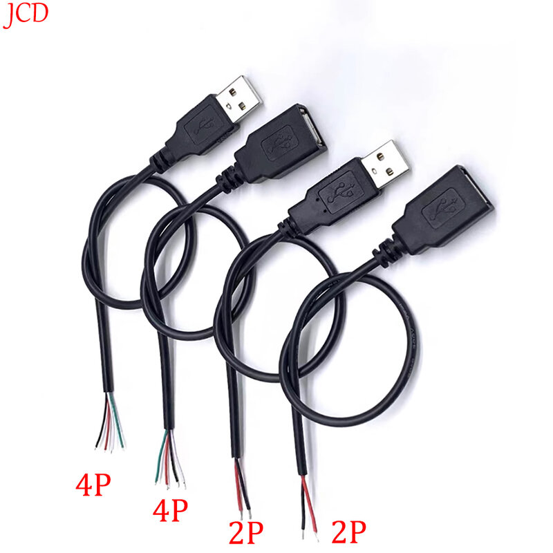 0.3m/0.5m/1 m5v USB kabel zasilający 2 Pin USB 2.0 żeński męski 4 przewód pinowy Jack ładowarka przewód ładujący złącze przedłużające do samodzielnego wykonania