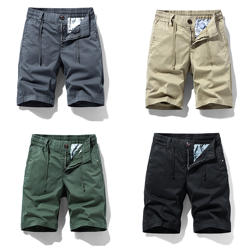 Шорты-карго мужские с несколькими карманами, модные легкие удобные свободные хлопковые прямые штаны, большие размеры, лето 2023