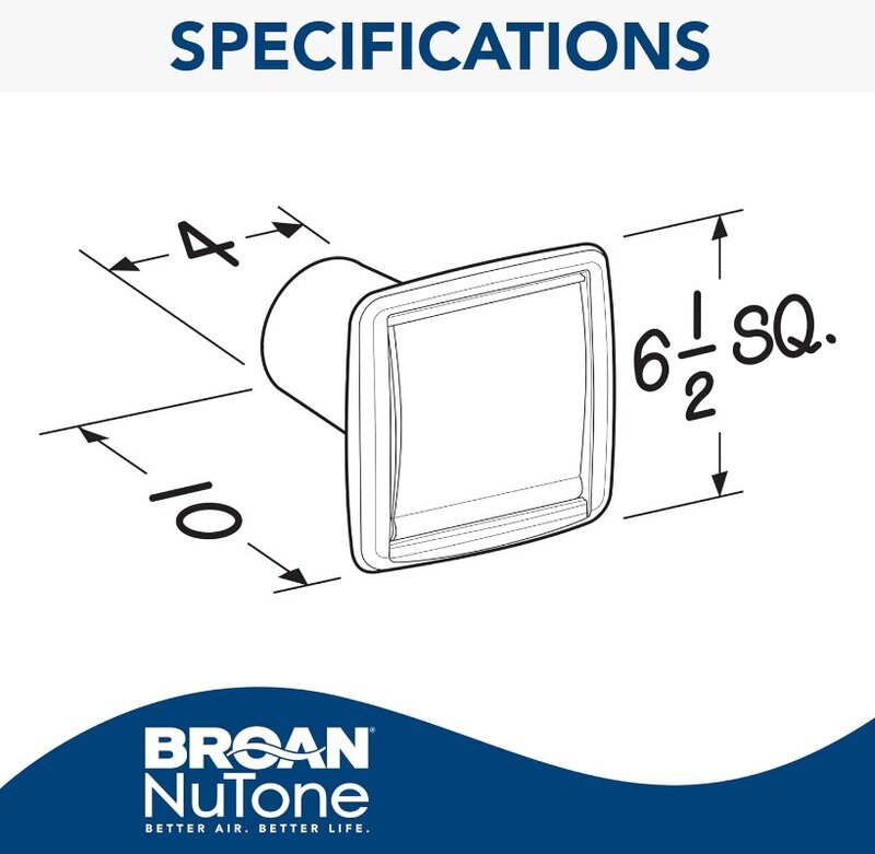 Broan-NuTone AE110 Single-Speed Ventilation Fan, 110 CFM 1.0 Sones, Flexible Wall Ducting Kit for Ventilation Fans, 4-Inch,White