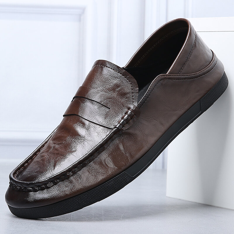 Mocassins Confortables en Cuir pour Homme, Chaussures Décontractées Faites à la Main, Baskets de Styliste Britannique, Nouvelle Collection 2024