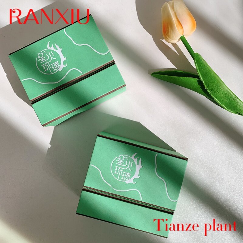Caixa De Presente De Papel, papelão Reciclado Exclusivo Verde Fantasia, Nail Soap Jewelry Custom Impresso