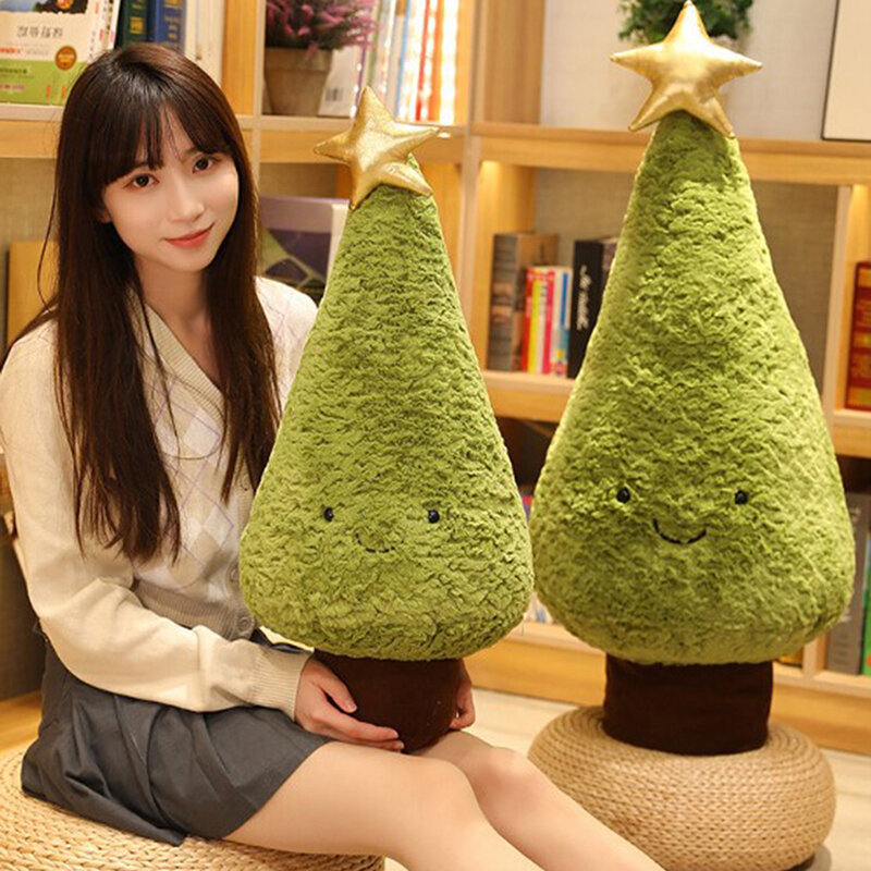 귀여운 시뮬레이션 크리스마스 트리 봉제 장난감, 에버그린 봉제 베개 인형, 크리스마스 드레스업용 박제 나무, 30cm