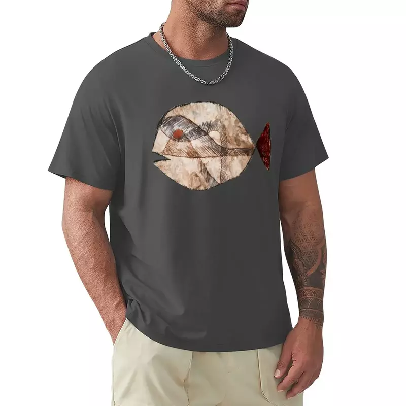 Футболка с абстрактным рисунком рыбы, милая одежда, винтажная одежда для мальчика, мужские Забавные футболки, быстросохнущая мужская тренировочная рубашка для мальчика