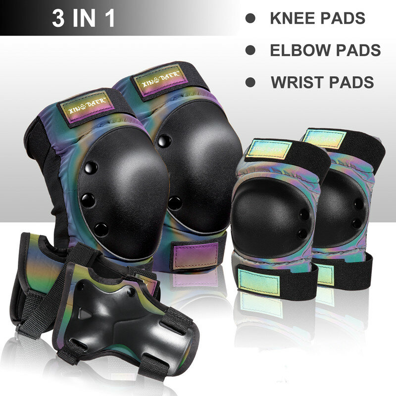 6PCS Children Knee Pads Elbow Pads Mesh Design Suitable For Roller Skates Skateboards Skating Bicycles Scooter Wrist Pad For Kid