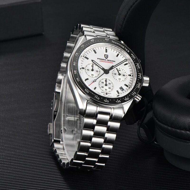 Pagani Design-Relógio de lua quartzo impermeável para homens, cronógrafo analógico, relógio automático Sapphire, 40mm, 2024