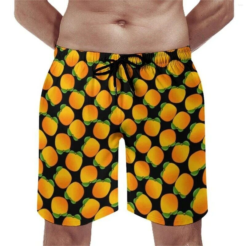 Zomer Harajuku Nieuwe 3d Tropisch Fruit Oranje Print Strand Shorts Voor Mannen Kinderen Mode Grappige Broek Homber Zwembroek