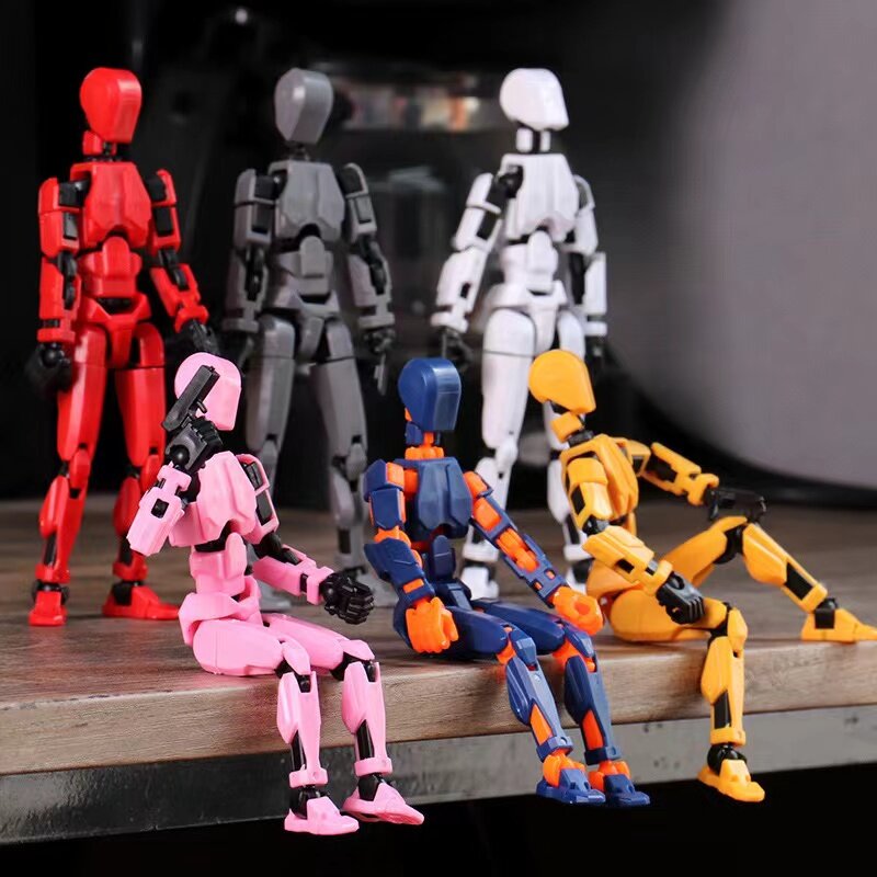 Mehrgelenk bewegliche Form bügel Roboter 3d gedruckt Schaufenster puppe Glück 5 Charakter Figuren Spielzeug Eltern-Kinder-Spiel für Kinder Geschenke