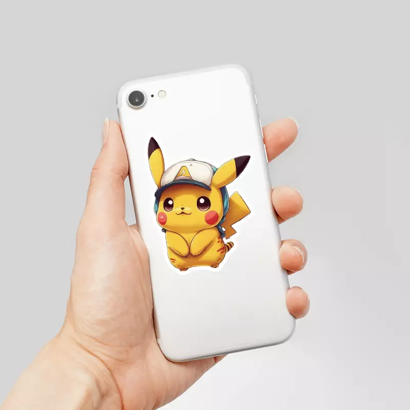 Adesivo Pokémon impermeável para crianças, desenhos animados fofos, copo de água Pikachu, telefone móvel, novo, 50pcs, 2024
