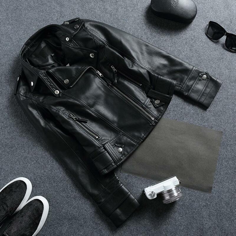 Женская мотоциклетная куртка на молнии, стильная мотоциклетная куртка из искусственной кожи на молнии, уличная одежда