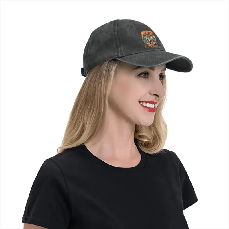 Pure Color Dad Hats Samus Press Start Women'S Hat Sun Visor Baseball Caps Super Metroid Game Peaked Cap