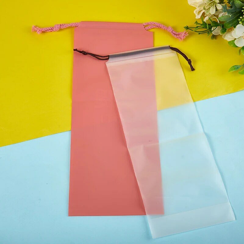 ถุงพลาสติกใสด้านเก็บร่ม3ชิ้นถุงเก็บร่มแบบพกพานำกลับมาใช้ได้ร่มแบบรูดฝาปิดที่เก็บของที่บ้าน