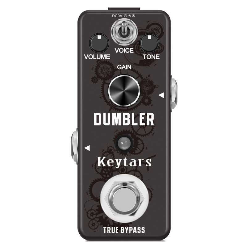 Keytars LEF-315 Pedal efek gitar Dumbler untuk gitar elektrik dengan distorsi sedang rendah ukuran Mini True Bypass