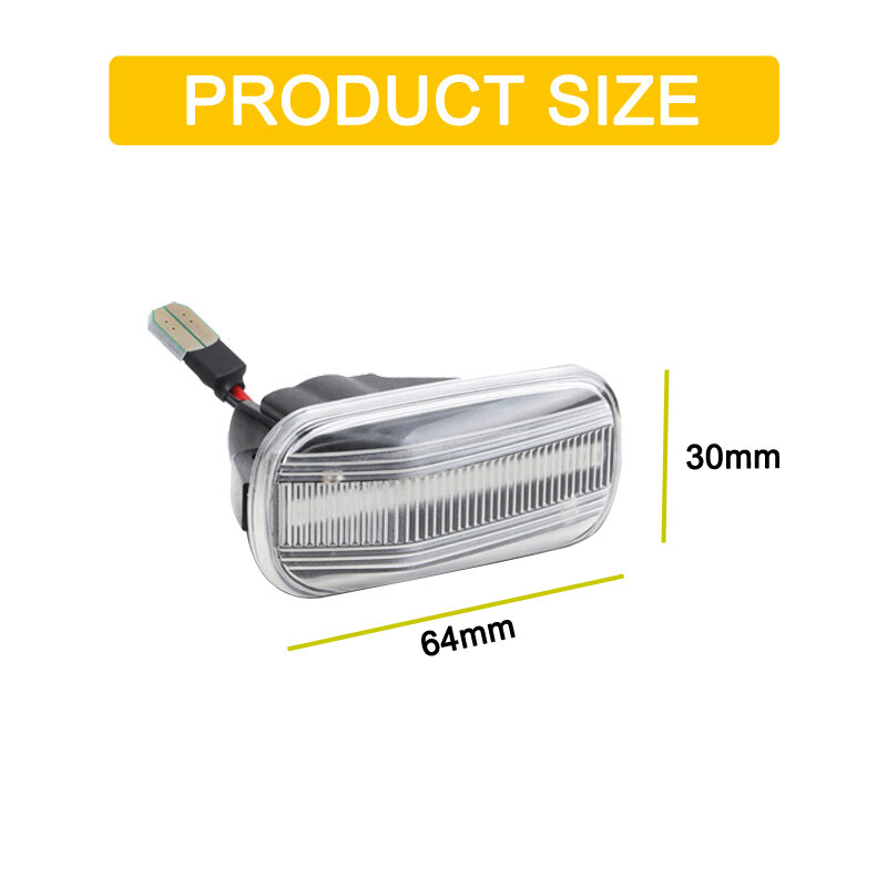 12V Clear Lens Dynamic LED Side Marker Lamp Assembly For Acura Integra/Type-R RSX/DC5 NSX Sequential Blinker Turn Signal Light