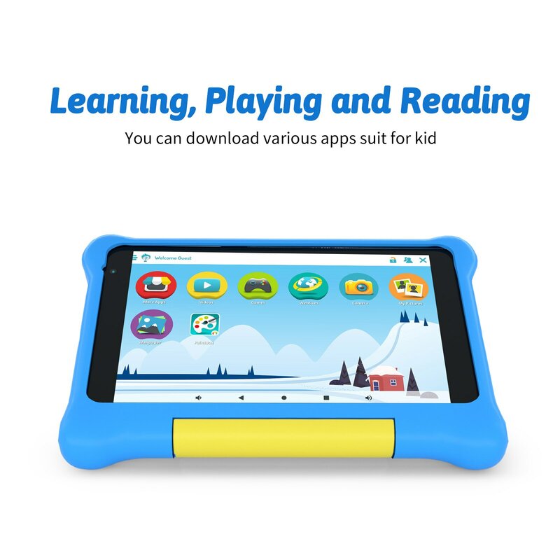 Tablet Freeski per bambini, Tablet Android 12 con schermo HD da 7 pollici per bambini, 2GB di RAM 32GB di ROM, processore Quad Core, Kidoz preinstallato