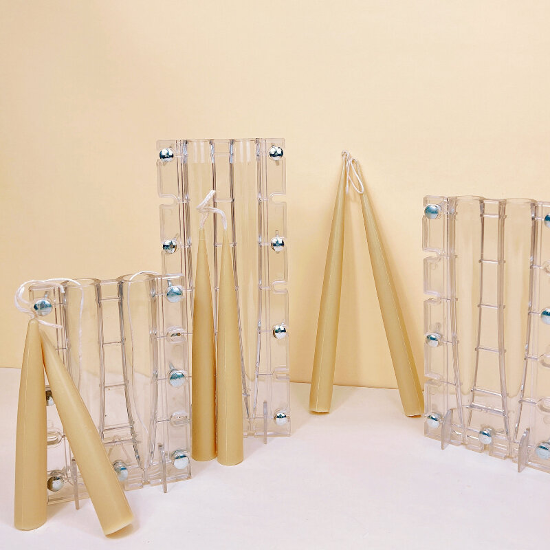 크리 에이 티브 테이퍼 더블 엔드로드 왁스 캔들 금형 기하학 촛불 만들기 DIY 투피스 플라스틱 캔들 금형 선물 홈 인테리어