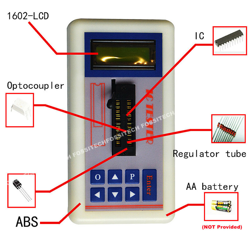 Sirkuit Terpadu IC Chip Tester Transistor Optocoupler Operasional Amplifier Regulator Tabung Identifikasi Otomatis Perangkat