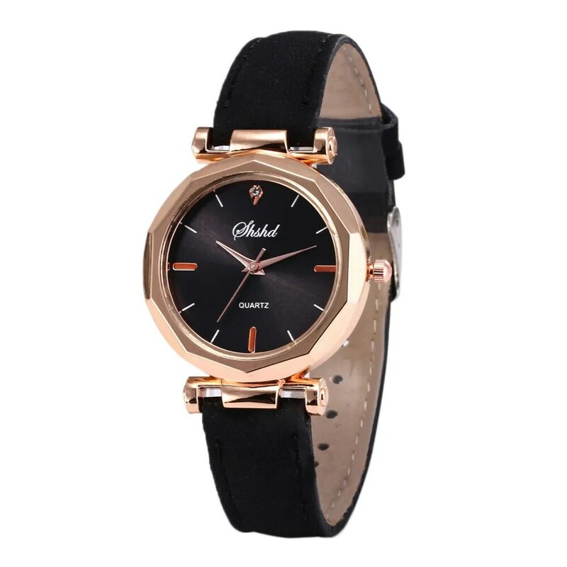 Mode Frauen Leder Freizeit uhr Luxus analoge Quarz Kristall Armbanduhr relógio feminino zegarek damski Armbanduhren für Frauen