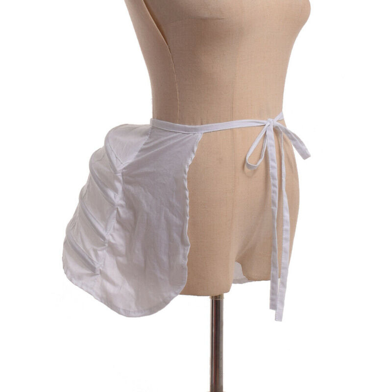 女性用コットンクロングスカート,4層,ミドル丈,滑り止め,白