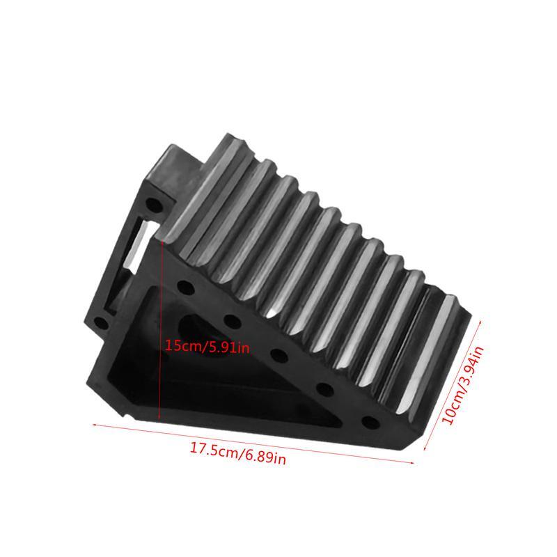 Wheel Chocks For Travel Trailers Heavy Duty Rubber Wedge For Front And Back Tires Anti-Slip Grip Ribbed Chock Block For Camper