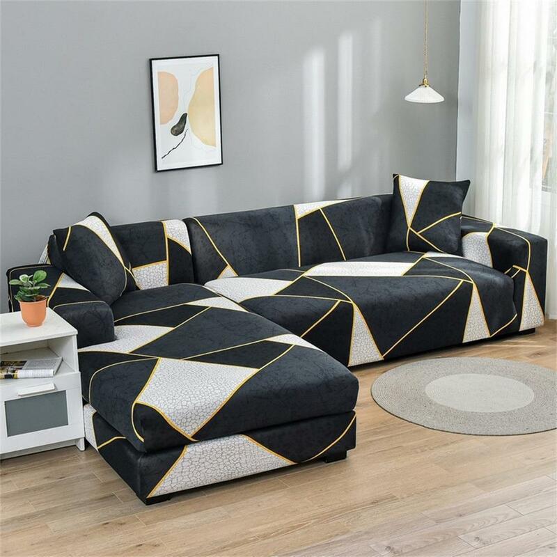 Elastic Sofa Covers Stretch Printed Sofa Slipcover for Living Room L Shape  Sofa Chair Couch Cover Home Decortion 1/2/3/4-seater