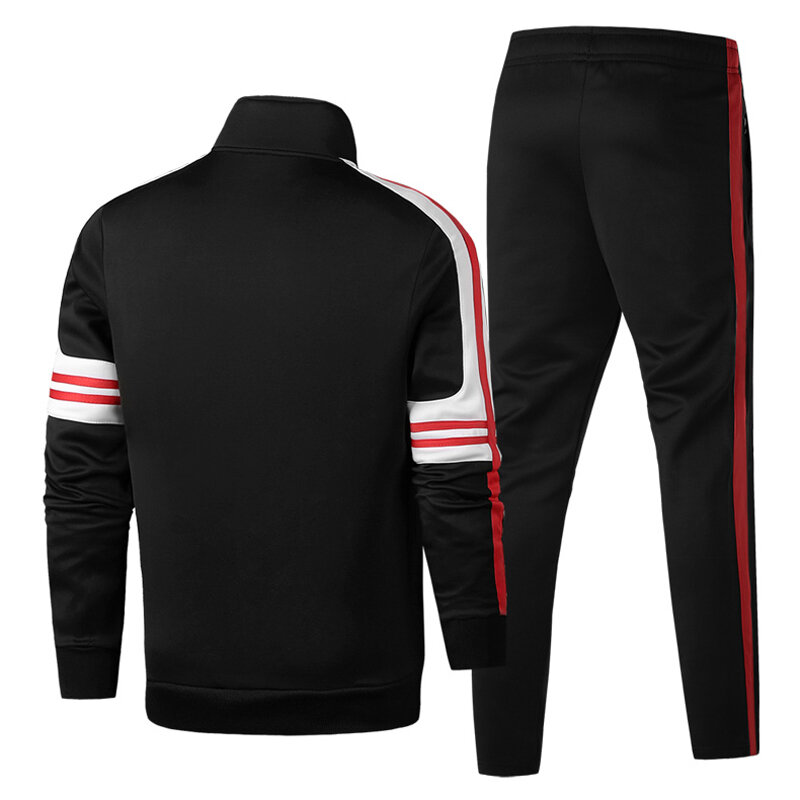 Conjuntos 2 pieces sweatsuit jaqueta + calças novo masculino primavera outono jogging terno moda roupas tamanho asiático