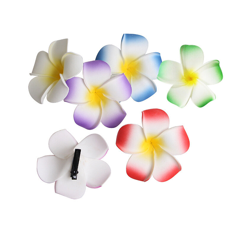 1 szt. Letnie kwiat plumerii spinki do włosów dla kobiet dziewczynek urocze spinki do włosów z kwiatem jajek hawajskie wesele akcesoria peruki imprezowe