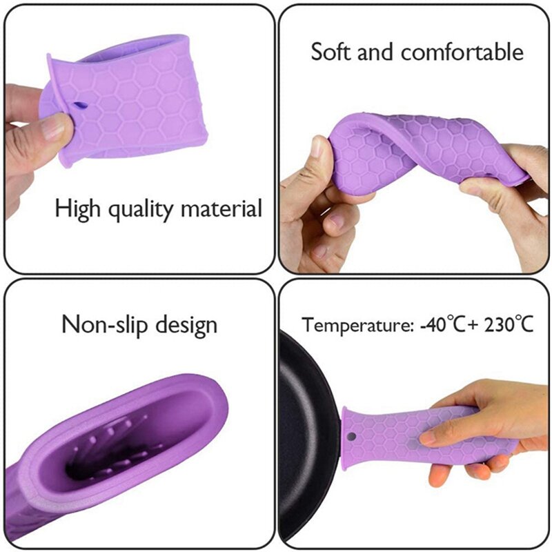 Silicone Hot Handle Holder, Cast Iron Frying Pan Holder, Rubber Pan Handle Holder Potholder Cast Iron Skillet Grip Sleeve Cover