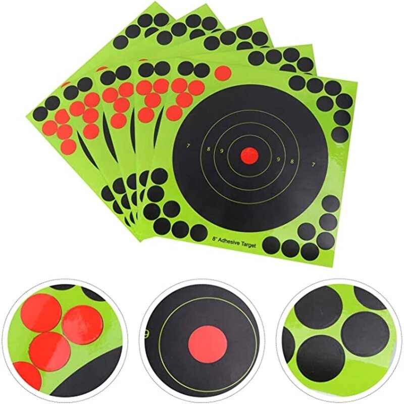 30Pcs Ronde Doel Pasters Schieten Stickers 8 Inch Zelfklevende Voor Jacht Schieten Targe Pistool Geweren Voor Schieten Training