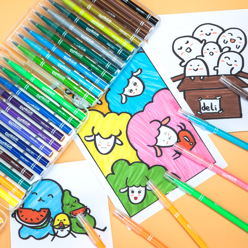 デリ-子供のための良いフェルト水彩ペン、DIYマーカー、学校の文房具用品、学生絵画、36色
