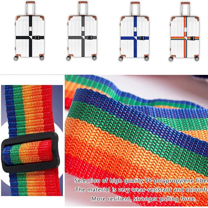 Convenient Adjustable Luggage Straps Portable Bungees Easy Travel Necessary Reusable Belt protect Suitcase Accessories Items