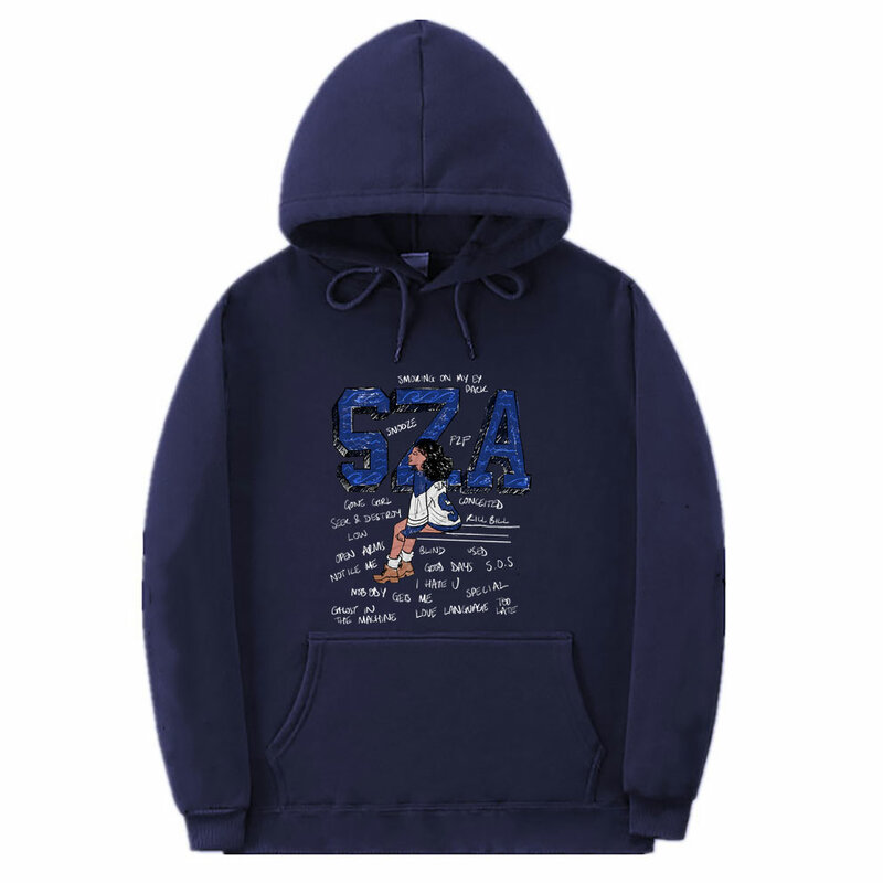 Rapper SZA SOS Graphic Print Hoodie Men Women Fashion  Oversized Sweatshirt Male Casual Fleece Hoodies Unisex Hip Hop Pullover