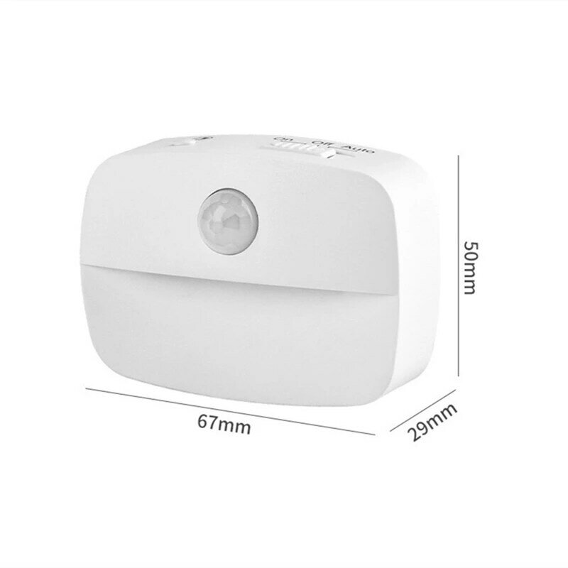 100Pcs Led Motion Sensor Night Light Wireless EU Plug In Lamp White Mini Nightlight Bedroom Bathroom Kitchen Cabinet Lighting