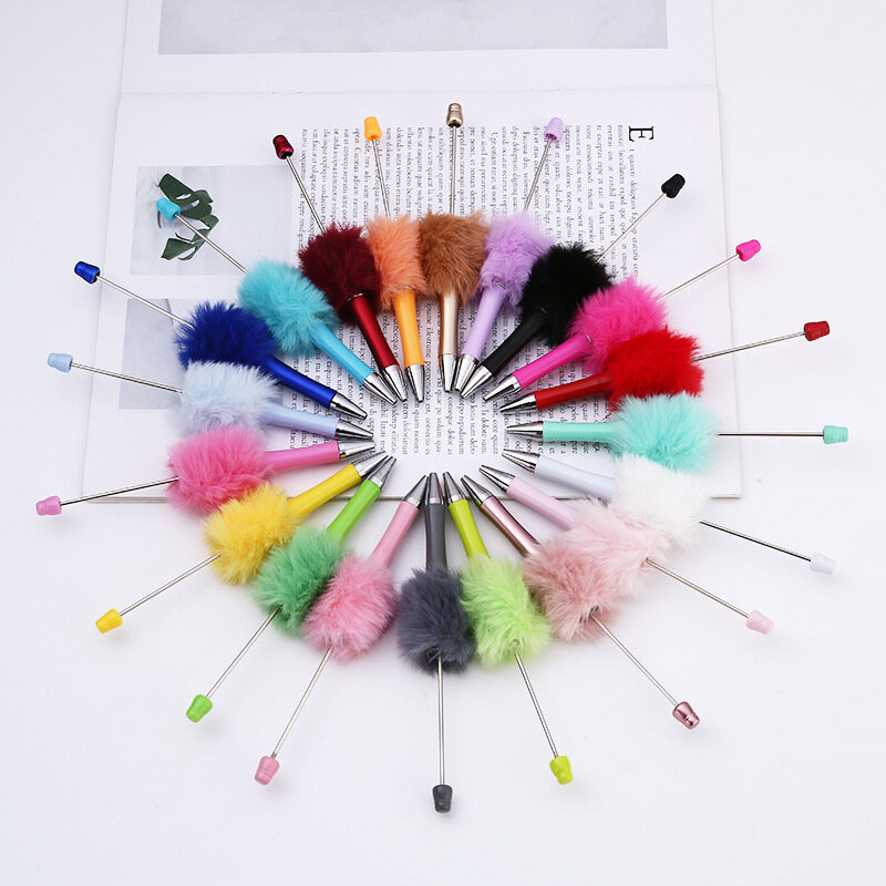 40 newest colorful creative plush ballpoint pens for students DIY ballpoint pens gifts office supplies school supplies