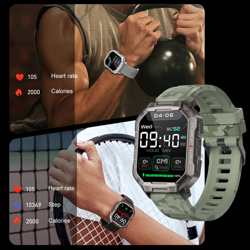Canmixs Smart Horloge Voor Mannen Bluetooth Call 410Mah Sport Horloges Waterdicht Smartwatch Voor Android Ios Telefoon Digitale Horloges