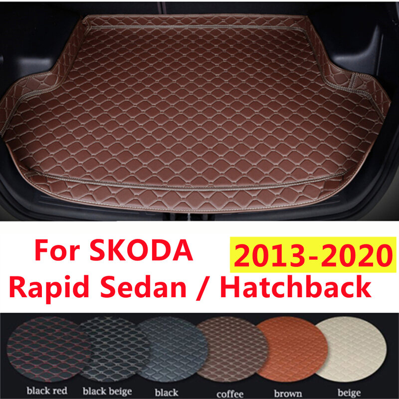SJ 하이 사이드 자동차 트렁크 매트, SKODA 래피드 2020 2019-2013 자동차 액세서리, 후면 카고 라이너 커버 카펫, 전천후 맞춤형