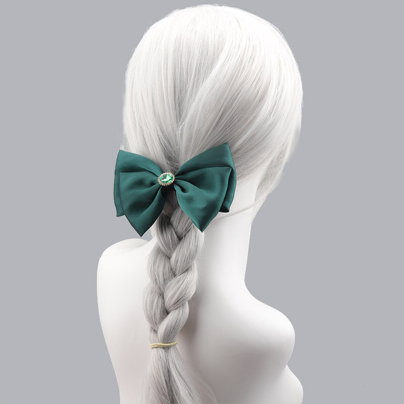 Satin inlaid diamond bow ponytail hair clip, fashionable retro women's hair accessories, high-end and exquisite headwear gift