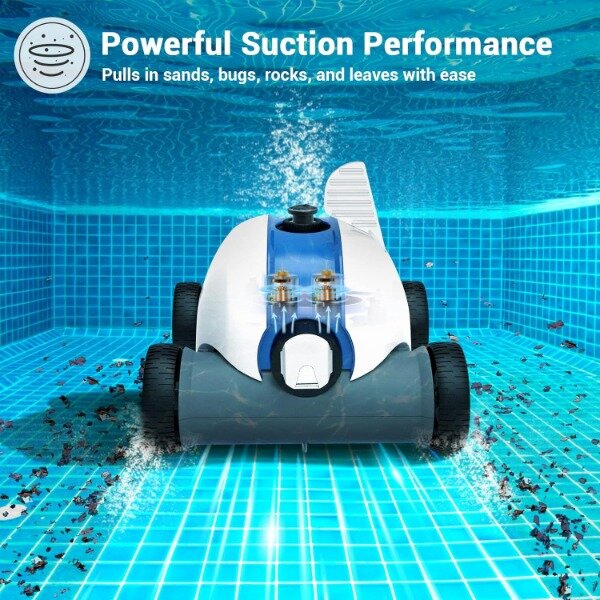 منظف حمام سباحة آلي أوتوماتيكي من Paxcess ، تنظيف قوي ، محركات مزدوجة الدفع ، مقاومة للماء IPX8 ، سلك عائم 33FT