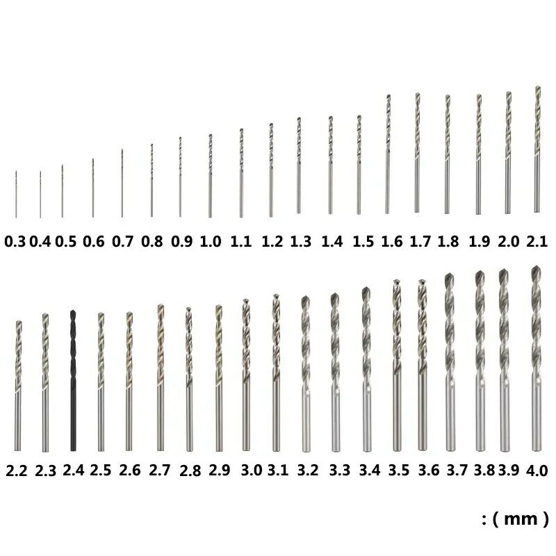 XCAN-Conjunto de Mini Brocas Twist em Aço de Alta Velocidade, Ferramenta Rotativa Dremel, Cortador para Madeira e Metal, 0.3-4.0mm, 10PCs