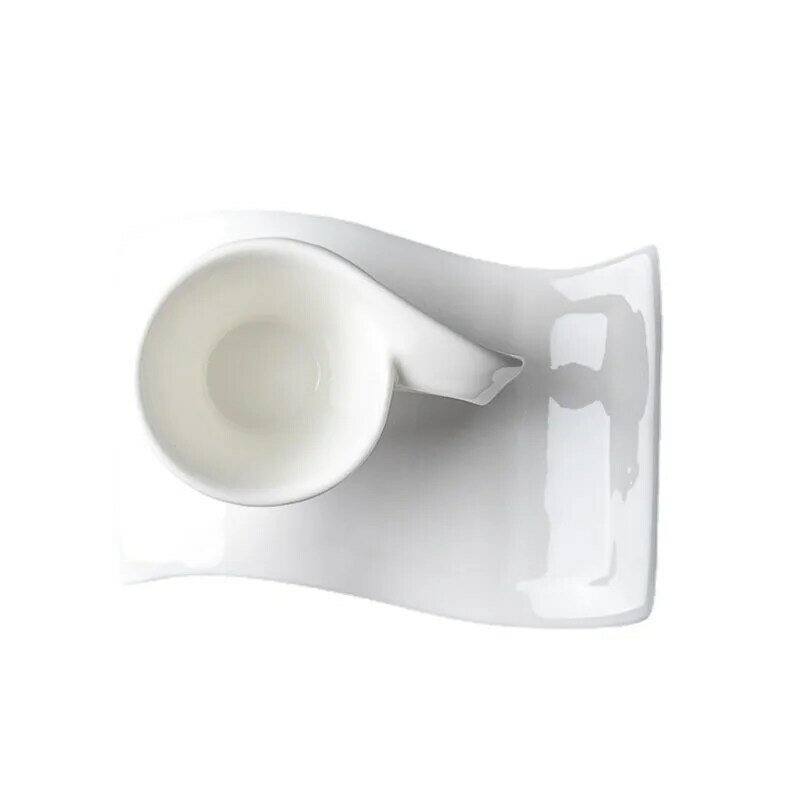 الإبداعية السيراميك فنجان القهوة موجة بسيطة الزخرفية مع كوستر الإفطار كوب حليب سطح المكتب المياه الزجاج ديكور المنزل