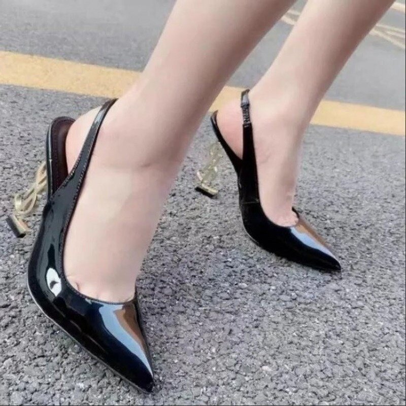 Женские туфли с острым носком, однотонные удобные уличные повседневные туфли на высоком каблуке-шпильке, лето 2024