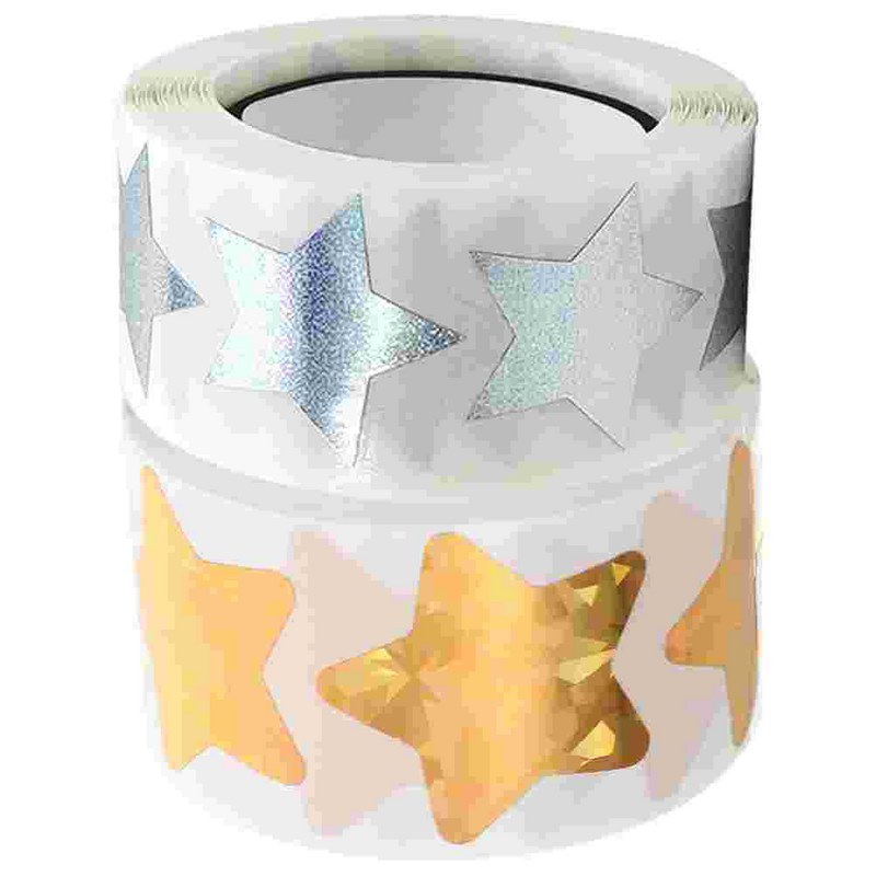 Auto-adesivo Laser Star Sticker, Envelope Rodada Etiqueta Decorativa, Presente de Papel, Casamento, 2 Rolls