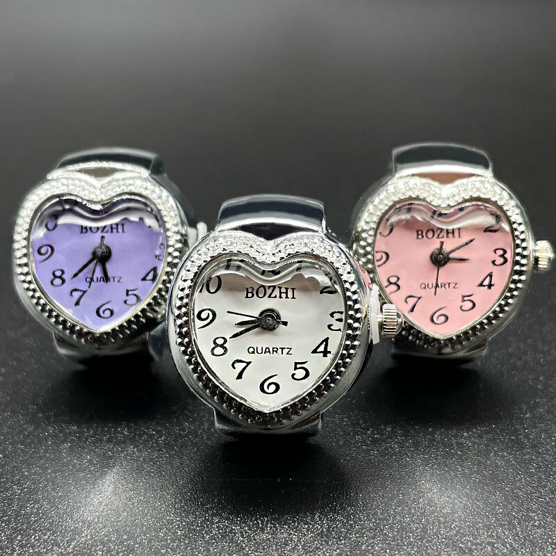 Alloy Shell Love Quartz Arabic Digital Dial Fashion Men's And Women's Ring Watch Compact