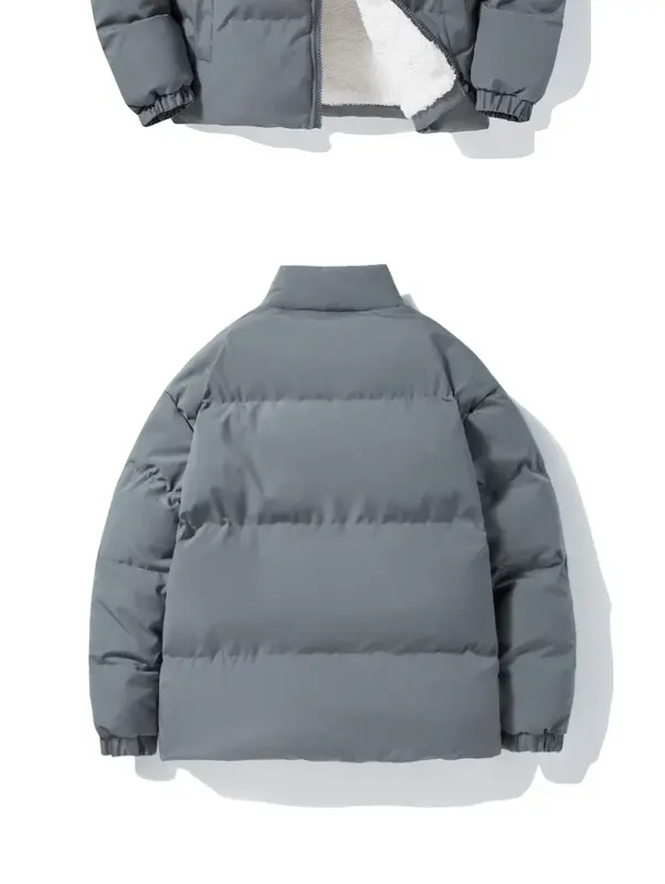 Jaket musim dingin pria, parka longgar bulu tebal hangat Mode kerah berdiri ukuran besar 8XL
