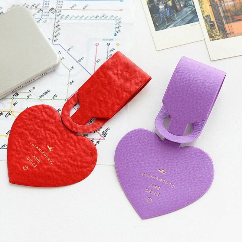 Love Heart Shape ID Address Holder Anti-theft Travel Accessories Baggage Label Information Label Baggage Boarding Luggage Tag
