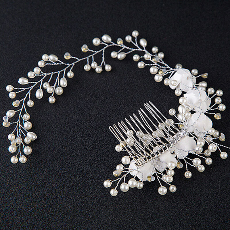 Wykonane włosy perłowe włosy włosy włosy grzebienie akcesoria do kwiat ślubny nakrycia głowy kobiety ozdoby włosy ślubne biżuteria