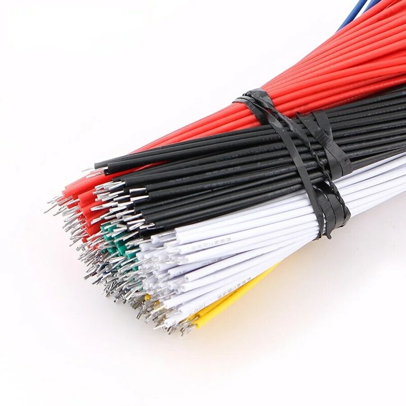 120 sztuk/zestaw Tin-Plated Breadboard kabel lutowniczy PCB 24AWG 8cm Fly przewód zasilający cyny przewody dyrygent 1007-24AWG przewód przyłączeniowy
