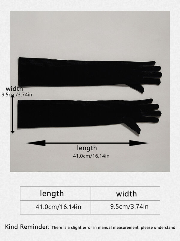 Luvas de cetim simples preto puro Luvas de veludo retro Hepburn, Studio Photo Accessories