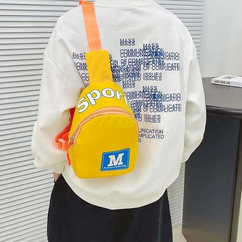 Нейлоновая детская нагрудная сумка, вместительная уличная Дорожная сумка на плечо в Корейском стиле, Детский кошелек для мелочи на молнии через плечо для мальчиков и девочек