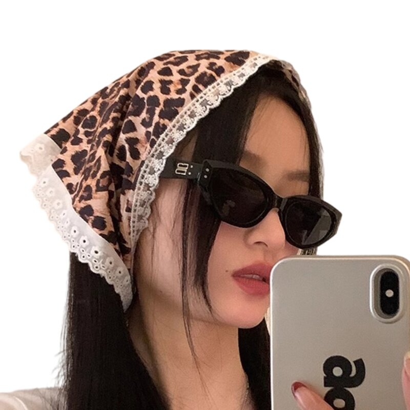Sexy Headscarf Laciness Headwear Headwear for Outdoor Sexy Pattern Creative Leopard Pattern Hair Scarf drop shipping